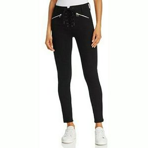 🆕️Rag & Bone Lace Up High Rise Zip Black Moto Jeans